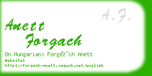 anett forgach business card